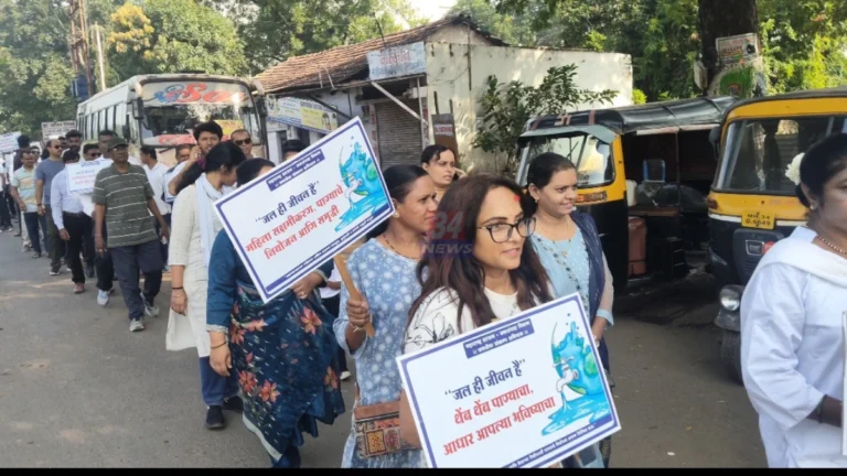चंद्रपुरात जल सेवा संकल्प अभियानाच्या शुभारंभानिमित्त निघालेली जलदिंडी