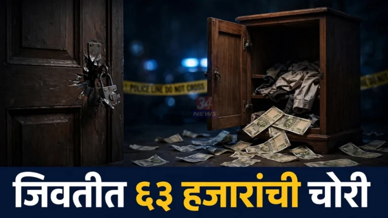 जिवतीत बंद घरातून ६३ हजारांची रोकड चोरीला गेली