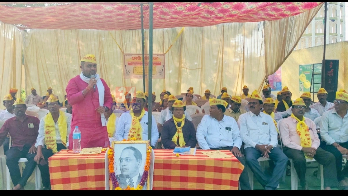 नागभीड येथे ओबीसी जातनिहाय जनगणनेच्या मागणीसाठी धरणे आंदोलन करताना अखिल भारतीय ओबीसी संघटनेचे पदाधिकारी