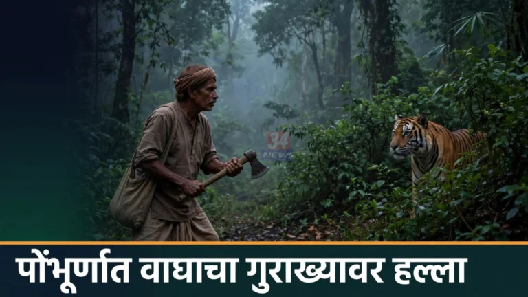 पोंभूर्णा वाघ हल्ला झालेला घनोटी तुकूम परिसरातील जंगल