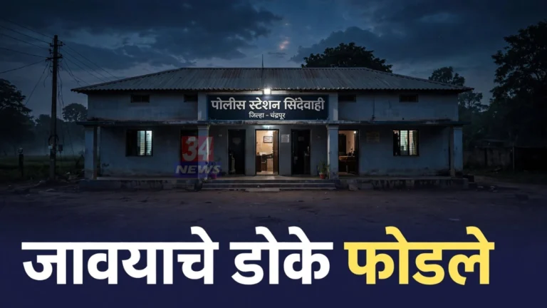 सिंदेवाही पतीला मारहाण प्रकरणी गुन्हा दाखल झालेल्या सिंदेवाही पोलीस ठाण्याची इमारत