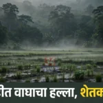 सिंदेवाही वाघ हल्ला झालेल्या परिसरात पाहणी करणारे वनविभागाचे अधिकारी