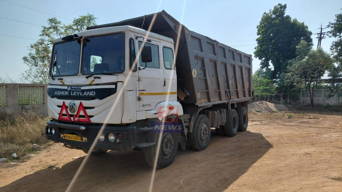 तळोधी टिप्पर चालक अटक प्रकरणात जप्त केलेला टिप्पर