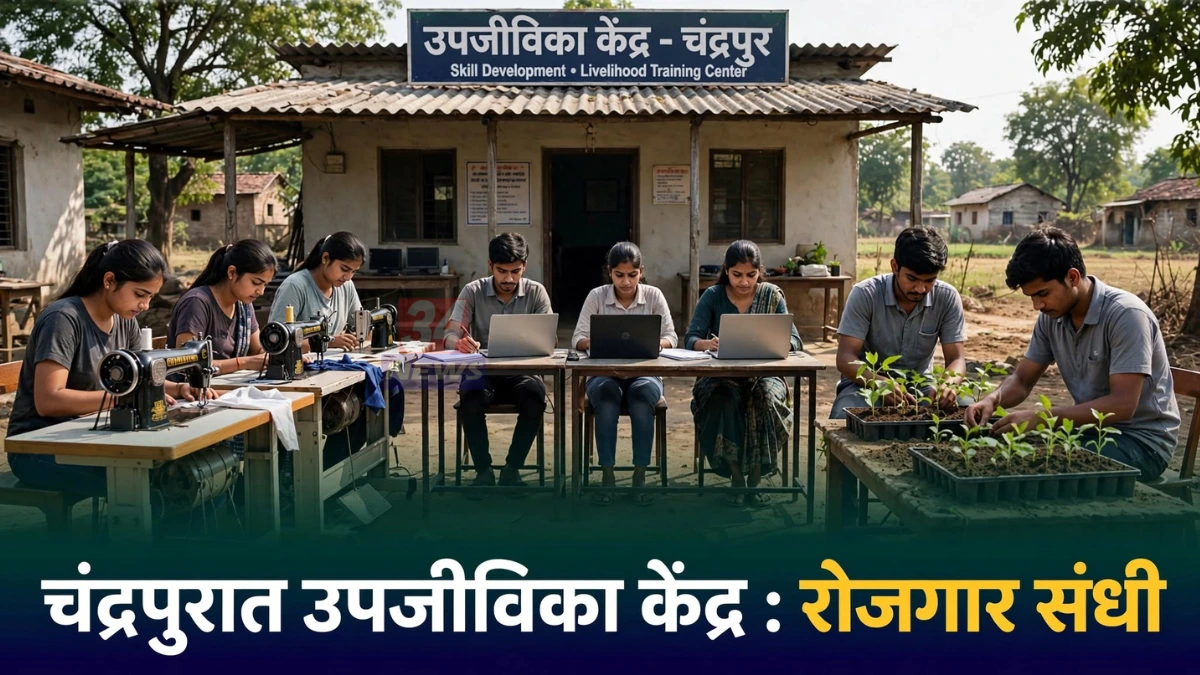 उपजीविका संसाधन केंद्र चंद्रपूर येथे प्रशिक्षण घेणारे युवक आणि महिला